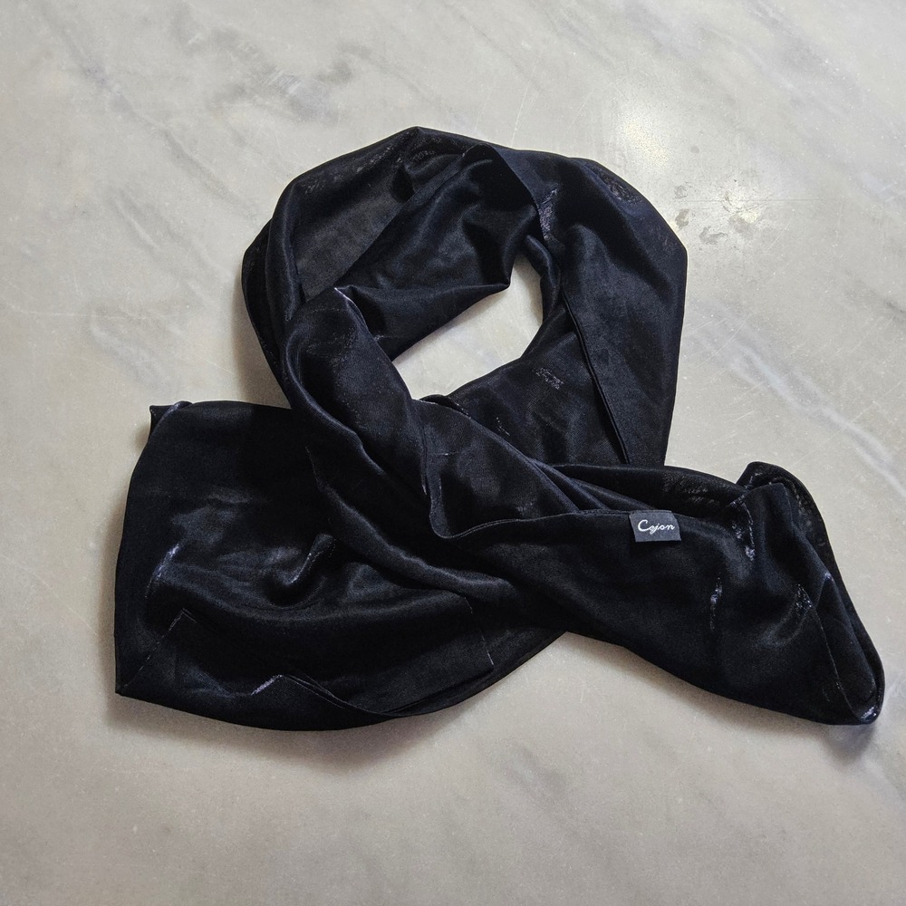 Cajon Black Sheer‎ Sparkle Scarf Wrap Shrug Evening Party Lightweight
